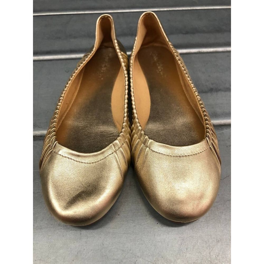 Lily Pulitzer Kristi Ballet Flats Womens 8M Gold Holidays Slip On - Picture 3 of 8